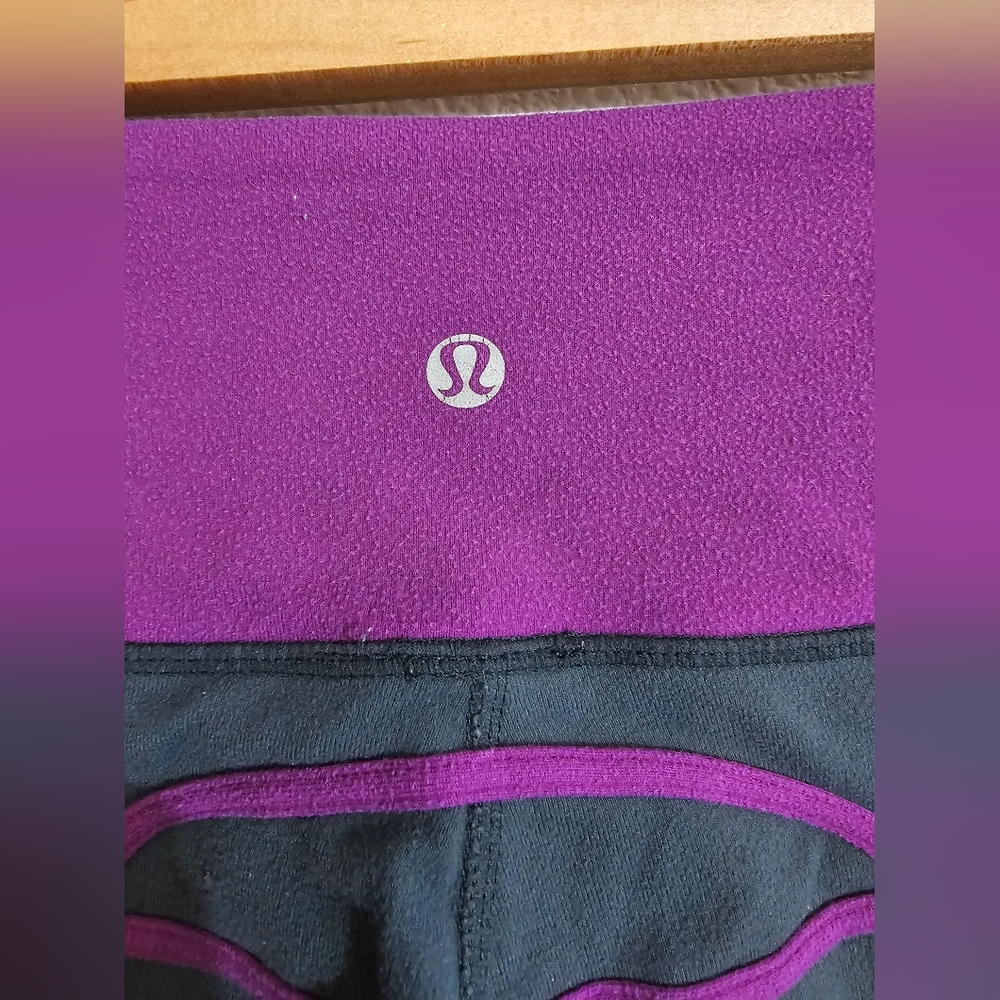 Lululemon Athletica Purple and Black Capris - Picture 4 of 6